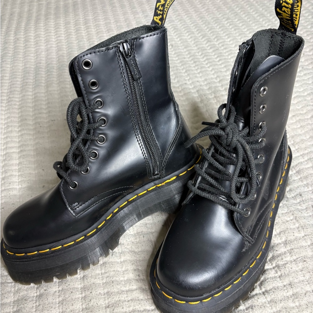 Dr. Martens Black Platform Combat Boots
